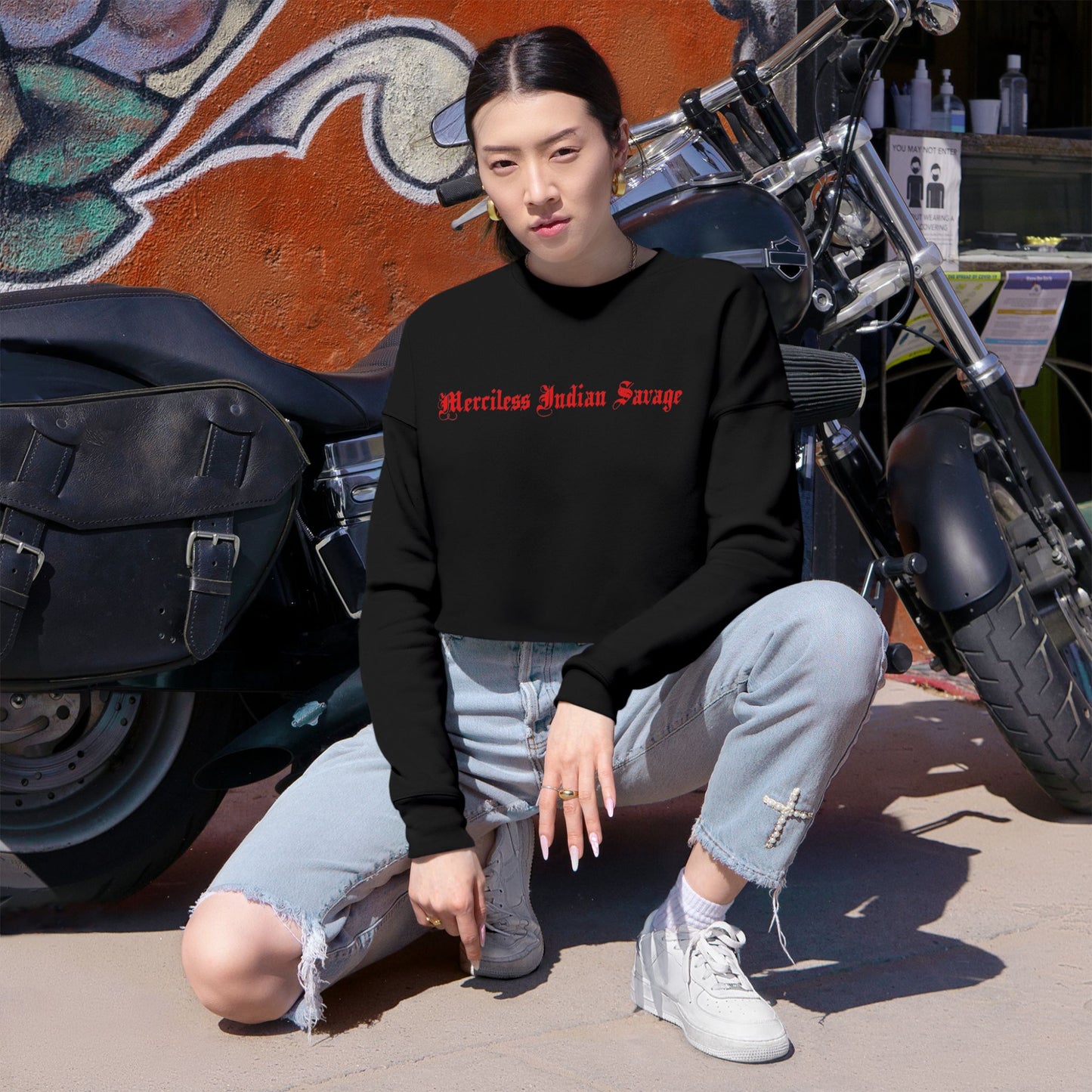 Merciless Indian Savage Women's Cropped Sweatshirt