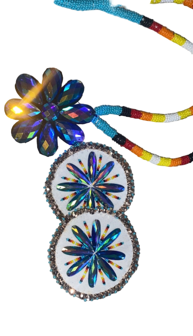 Floral lanyard and earring set