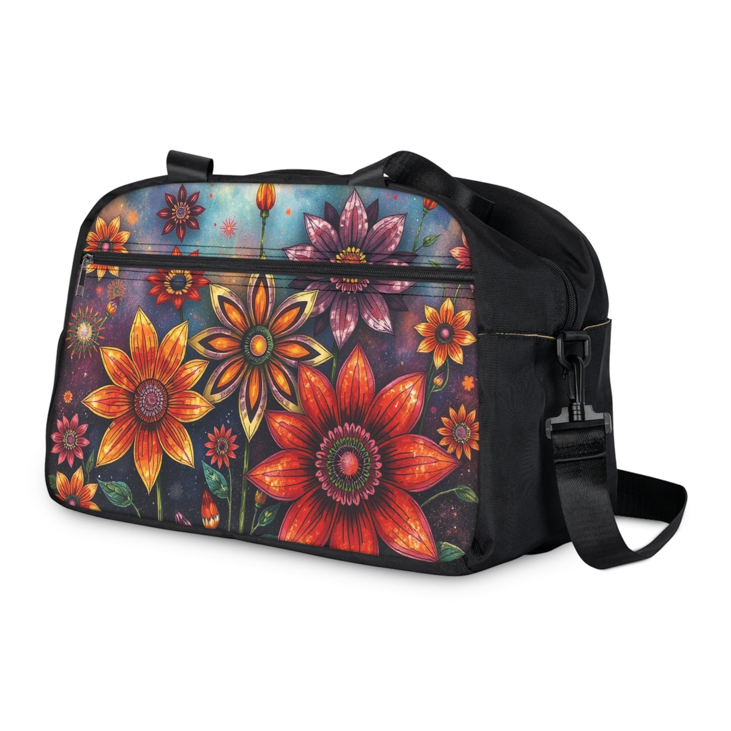 Vibrant Floral Fitness Handbag - Sporty Travel Bag for Gym & Yoga