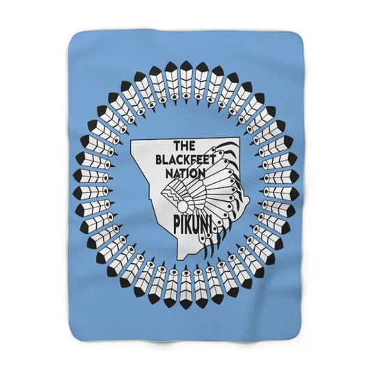 Cozy Sherpa Fleece Blanket Blackfeet Nation