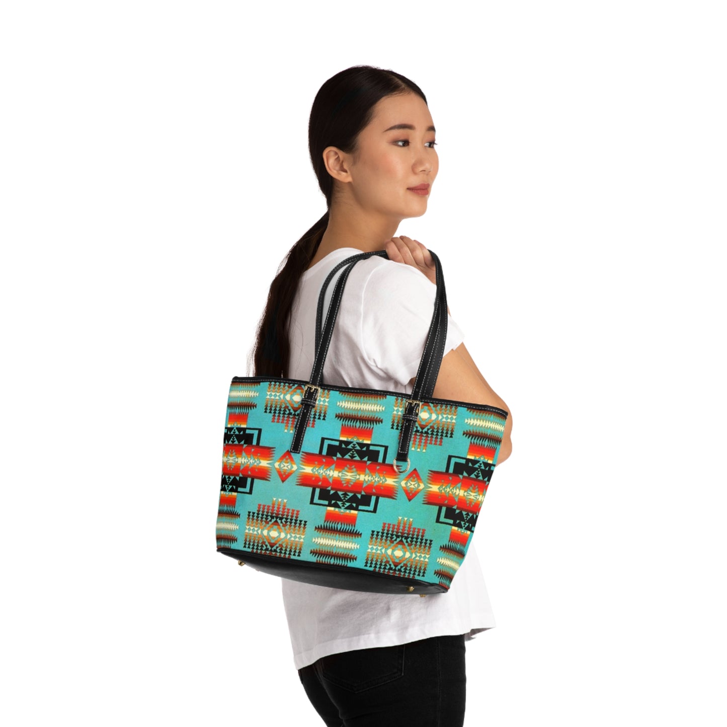 Native Print PU Leather Shoulder Bag