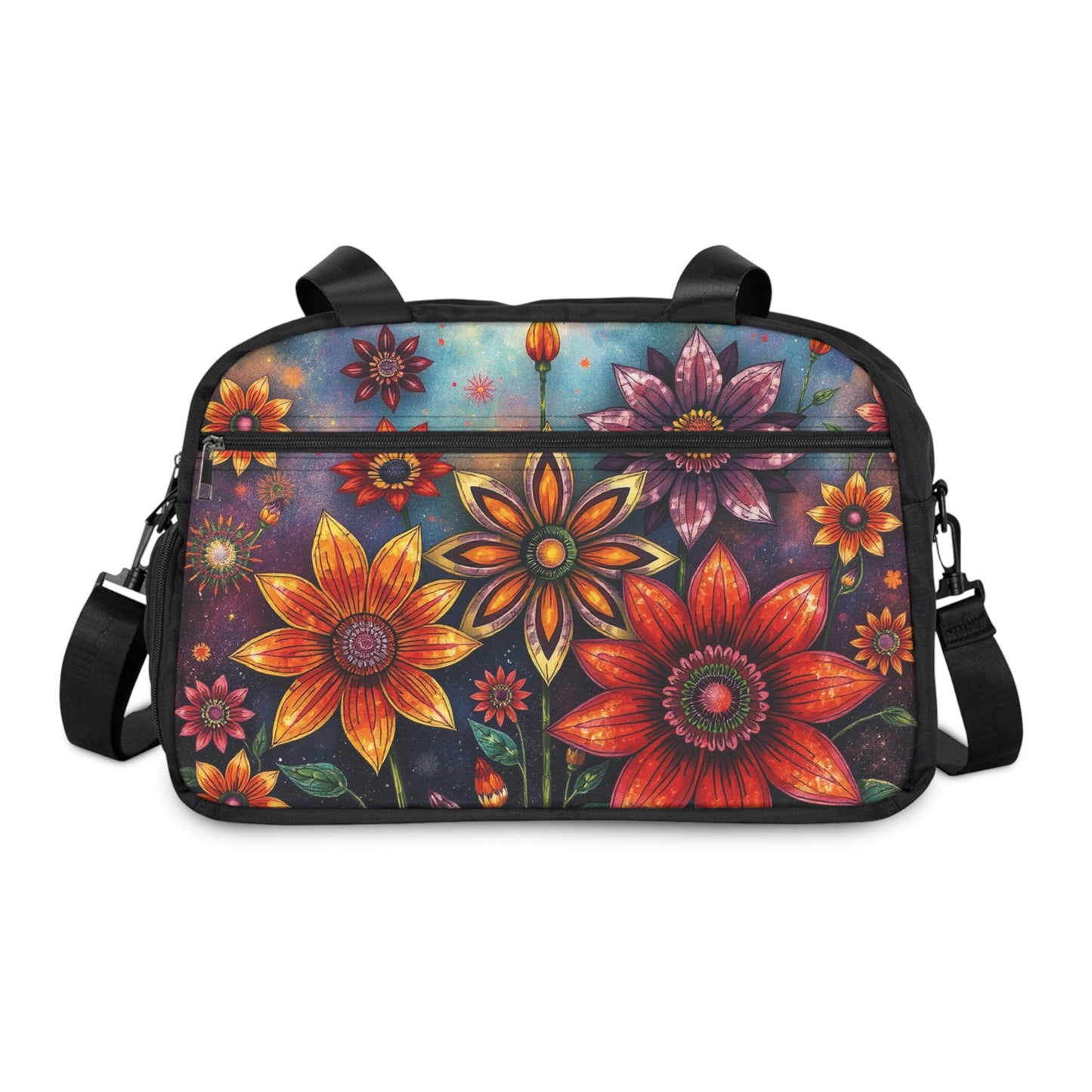 Vibrant Floral Fitness Handbag - Sporty Travel Bag for Gym & Yoga