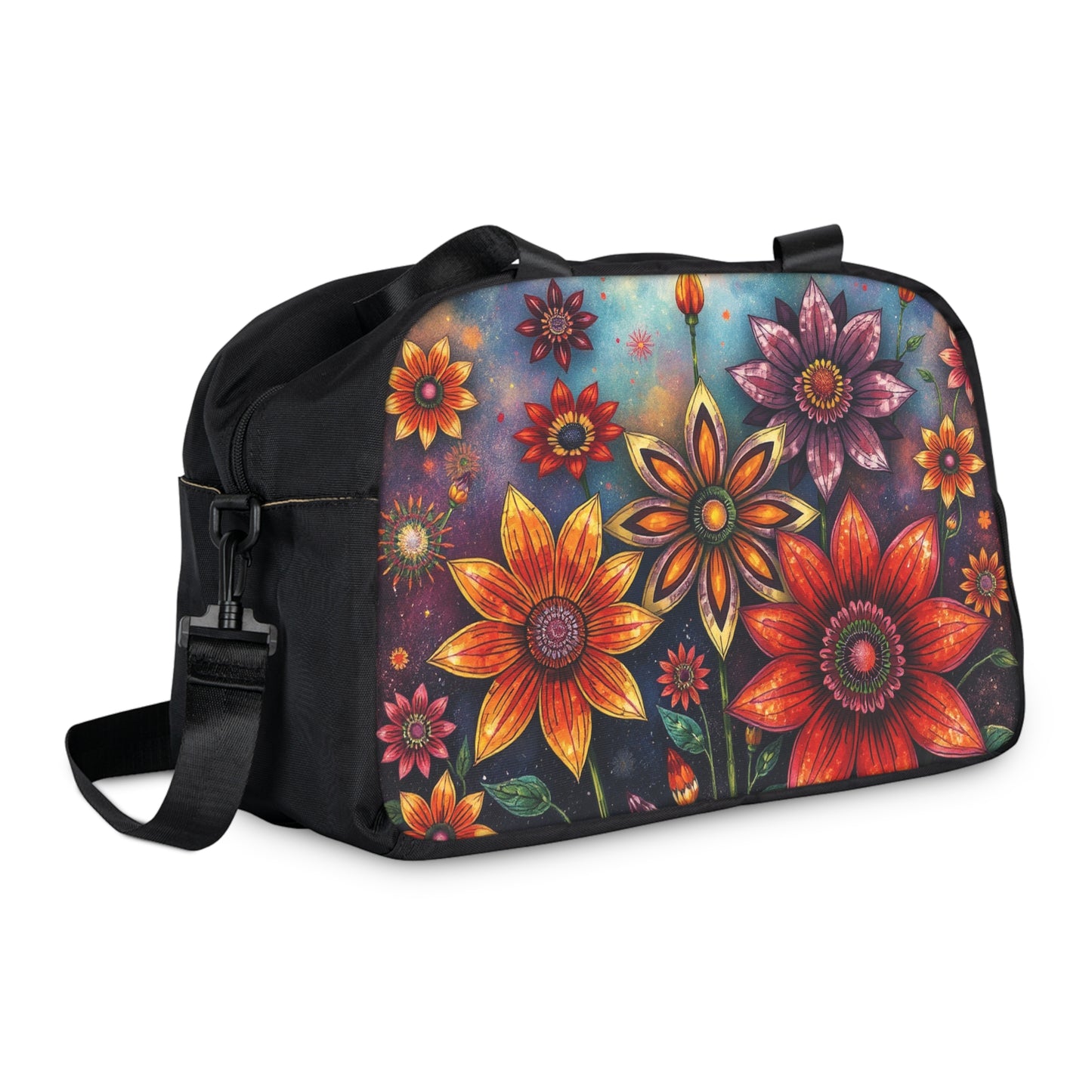 Vibrant Floral Fitness Handbag - Sporty Travel Bag for Gym & Yoga