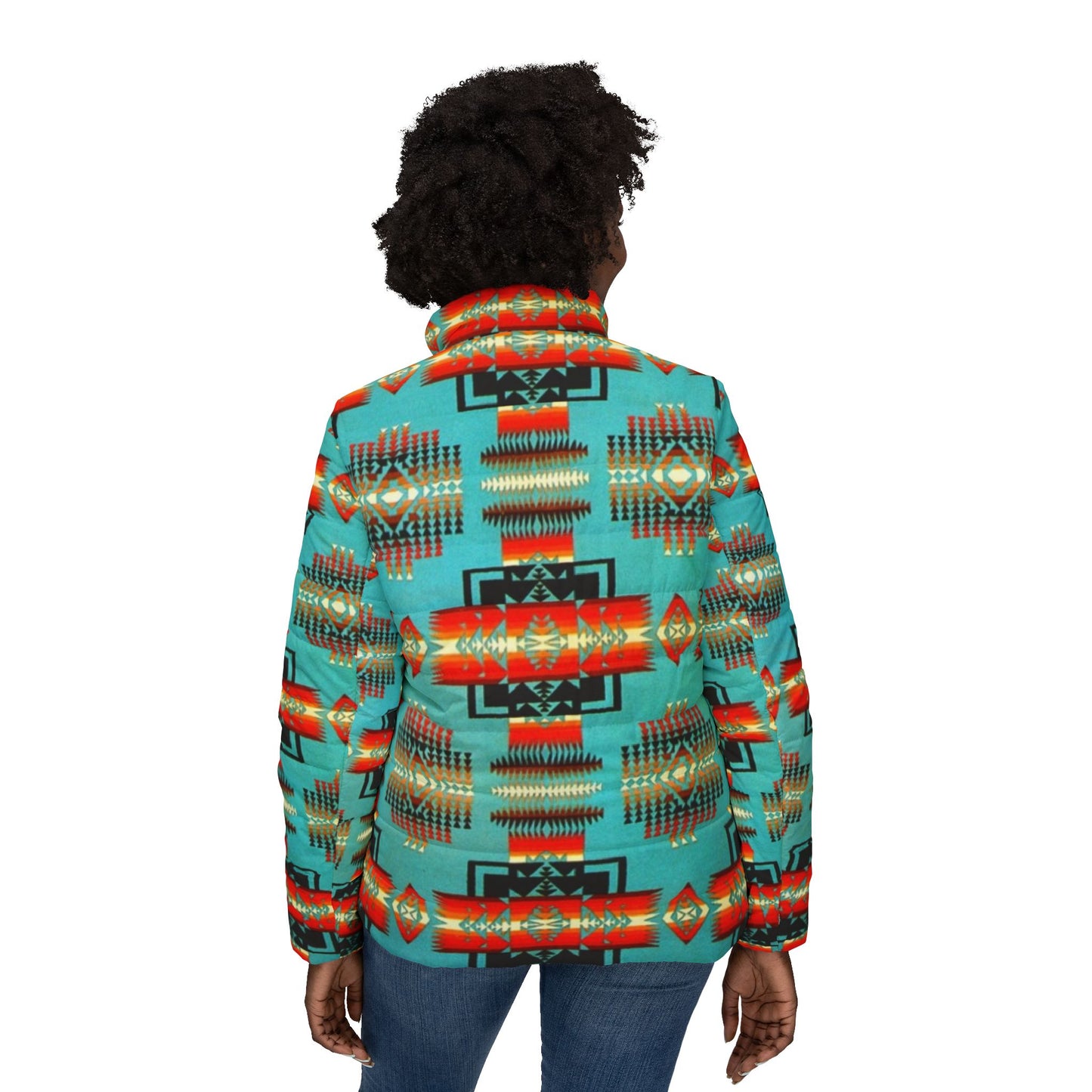 Tribal Print Women’s Puffer Jacket