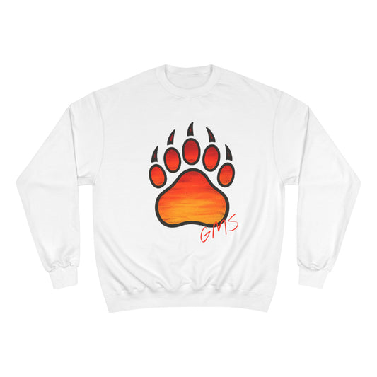 Bear Paw Sunset Sweatshirt — Orange Gradient Paw Print