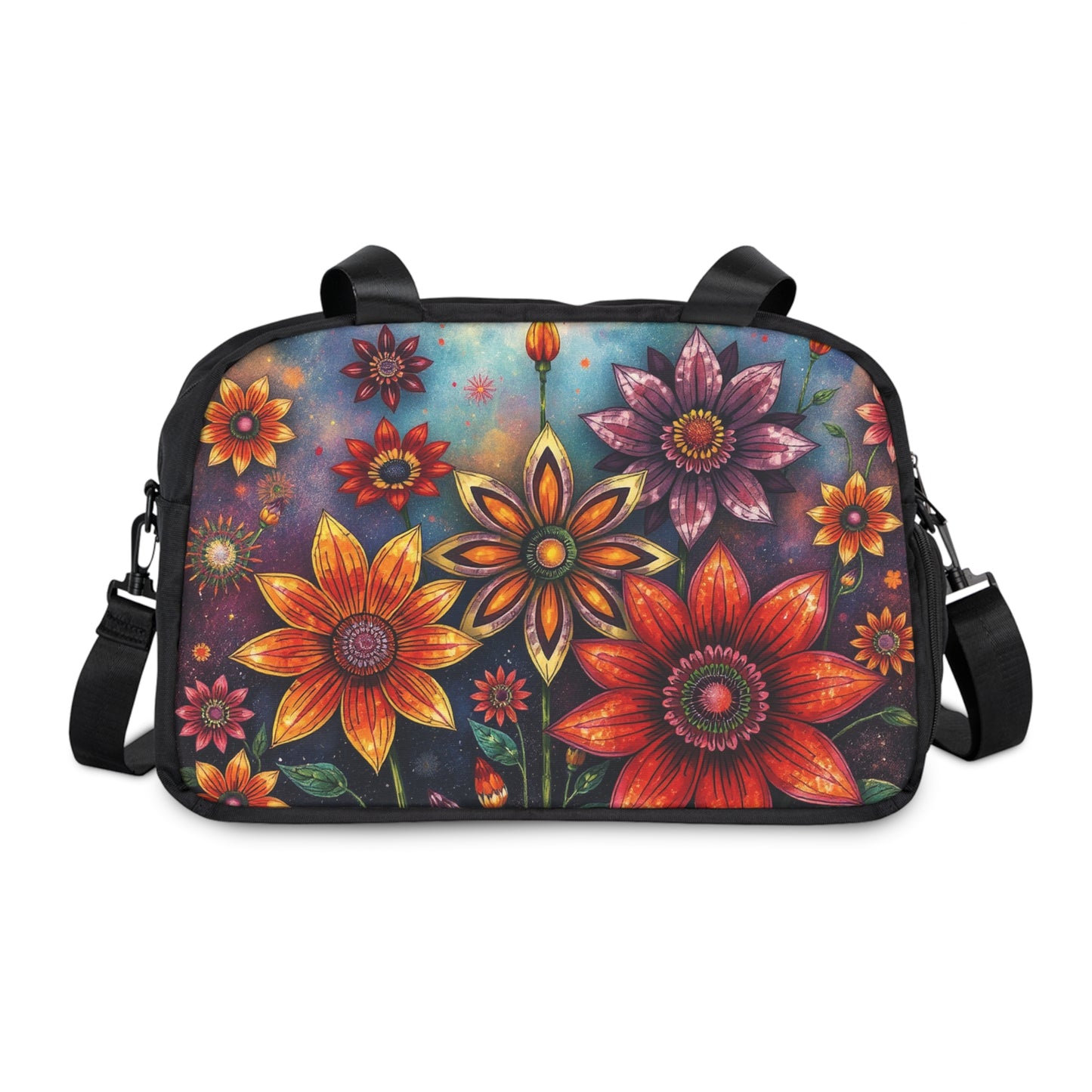 Vibrant Floral Fitness Handbag - Sporty Travel Bag for Gym & Yoga