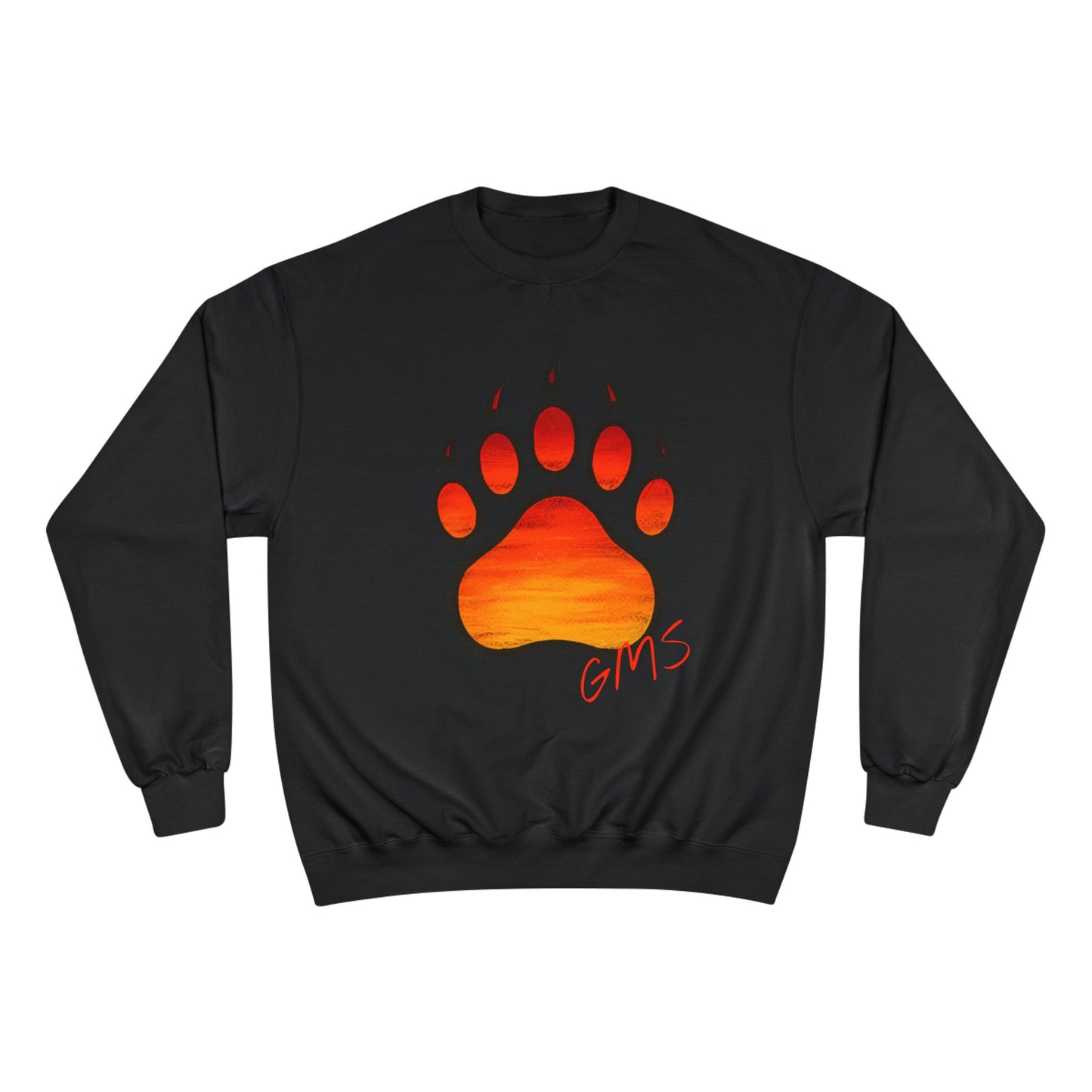 Bear Paw Sunset Sweatshirt — Orange Gradient Paw Print