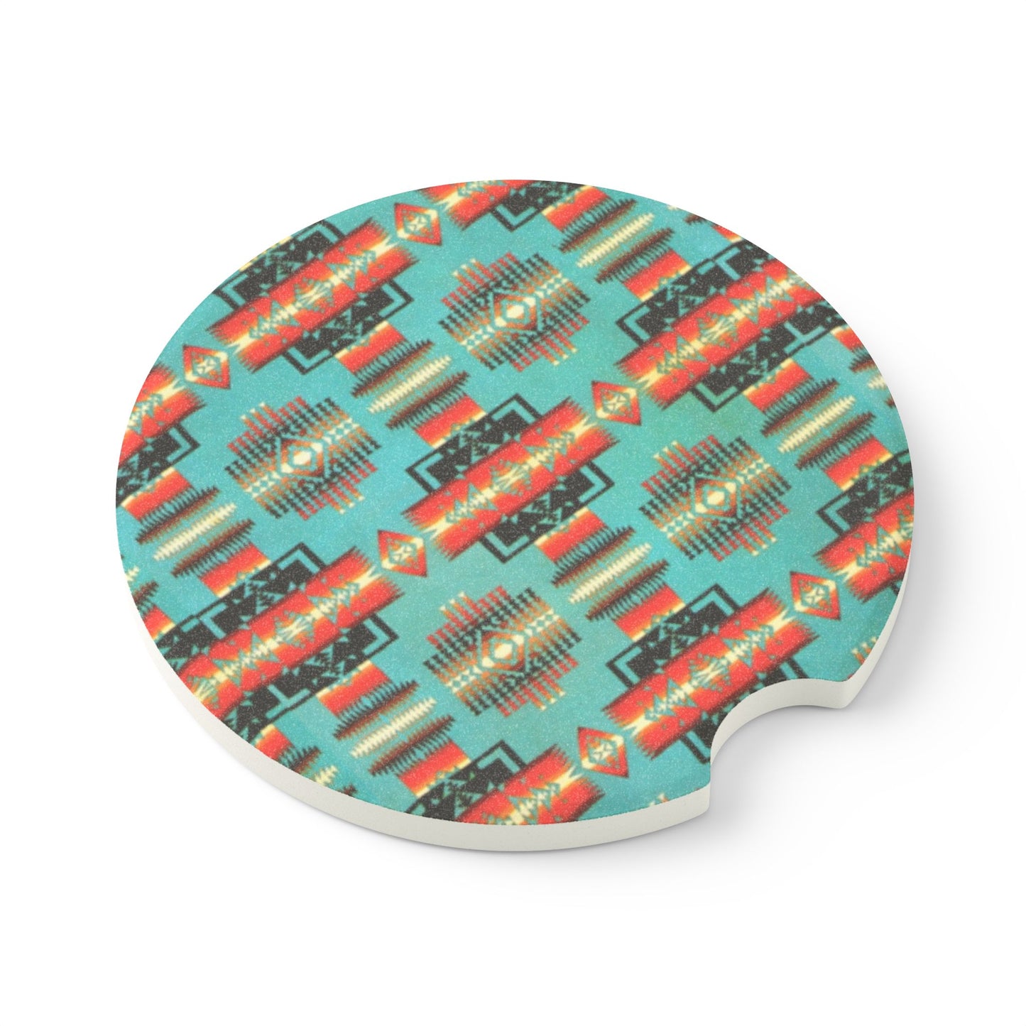 Tribal Print Soapstone Car Coaster