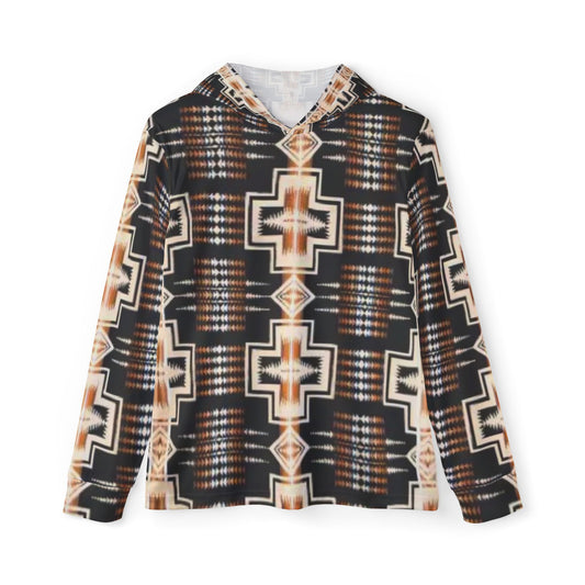 Men's Tribal Pattern Sporty Hoodie, Athletic Wear, Unique Sweatshirt, Active Lifestyle Apparel, Gift for Fitness Enthusiasts