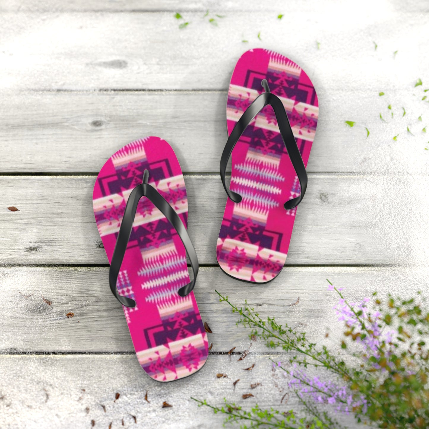 Tribal Print Flip Flops