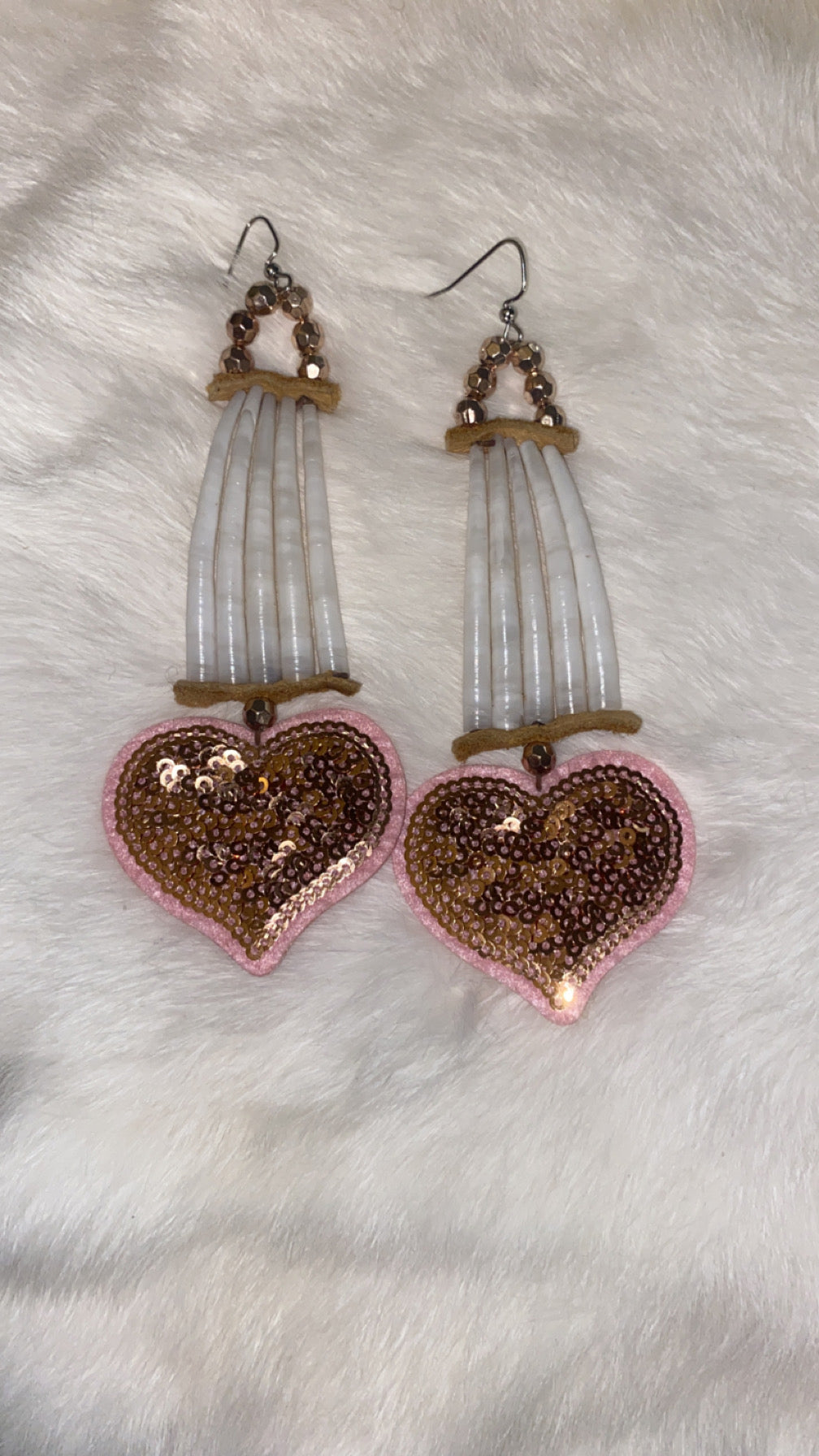 Sequin Heart Dantilium earrings