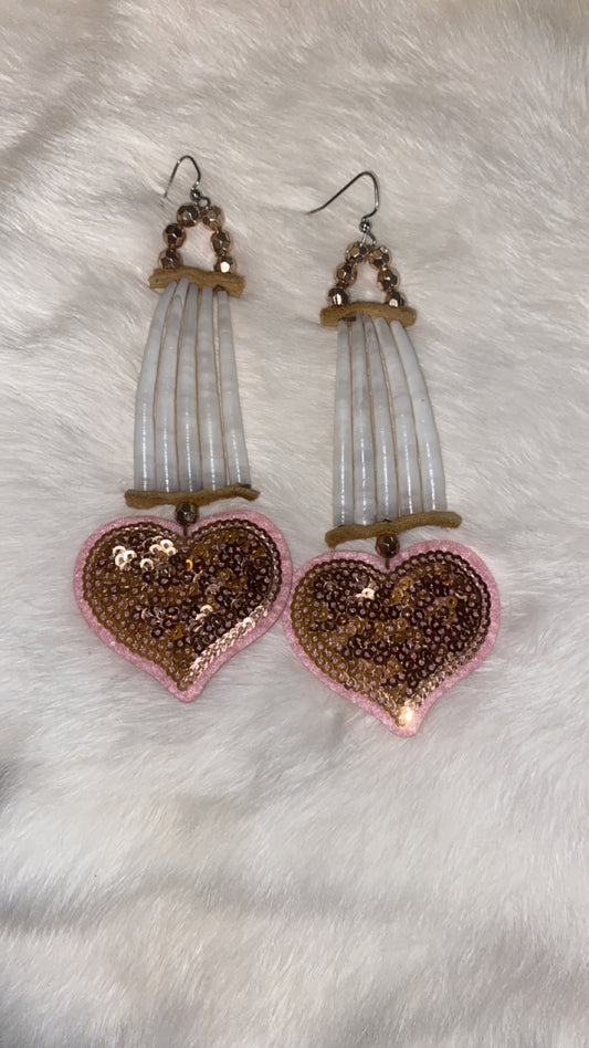 Sequin Heart Dantilium earrings